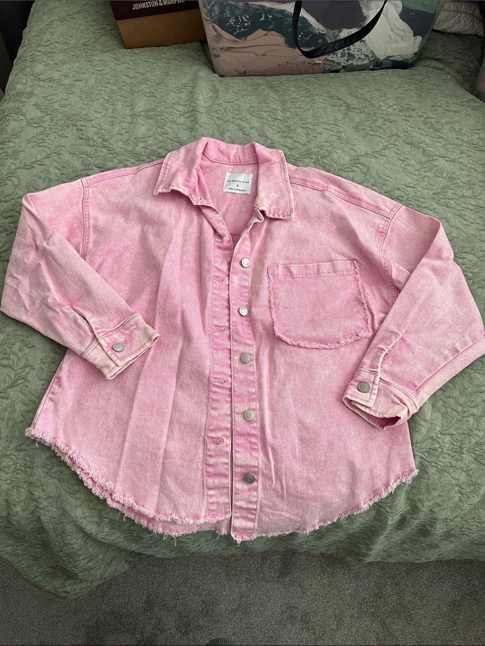 Pink wash oversized denim jacket